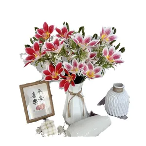 Mazzo di fiori artificiali di magnolia decorativo con vaso per la decorazione della casa