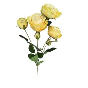 Künstlicher gelber Rosenstrauß für Heimdekoration, elegante Seidenblumen-Arrangements.