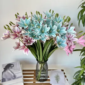 Bouquet di fiori di magnolia artificiale con 5 forchette finti fiori nozze decoro