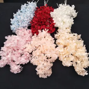 Groothandel kunstmatige kersenbloesem bloemen voor huwelijk boog plafond decor, mooie hangende bloem.