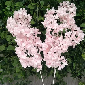 Kunstmatige kersenbloesem takken roze neppe bloemen voor huwelijk boog huisdecoratie