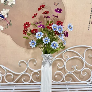 Fleurs de Cosmos en Soie Artificielle 9 Têtes Bouquet de Faux Fleurs pour Fête de Mariage Décoration Intérieure Arrangement Floral