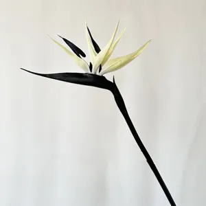 Artificial Bird of Paradise flower black white fake plant home decor photography prop.