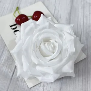 Artificial white rose flower head for wedding decoration and party scene design bulk supply