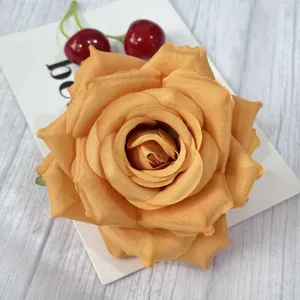 Artificial rose flower head fake silk roses for wedding party home decoration craft DIY 1pc