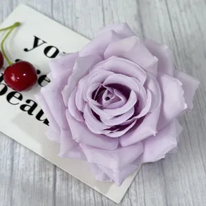 Lavender artificial rose flower head for wedding decoration, DIY crafts and party floral displays.