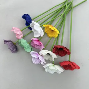 Artificial poppy flowers simulation mini flower bouquet for home wedding decoration props.