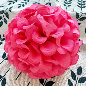 Pink artificial hibiscus flower ball for wedding table decoration and handmade DIY floral wreaths.