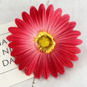 Testa di fiore di gerbera artificiale per decorazione tavola, ghirlanda fai da te e parete.
