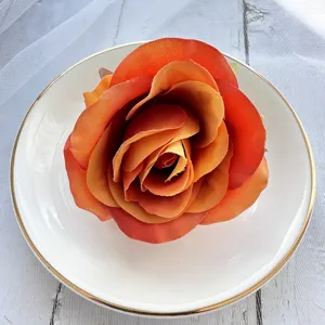 artificial flower close up orange rose petal decor studio prop fine detail shot macro