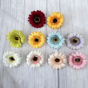 Artificial chrysanthemum flower heads, colorful fake daisy decor for home wedding wreath DIY crafting