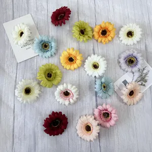 Artificial gerbera daisy flower heads bulk colorful faux flowers for craft DIY decor