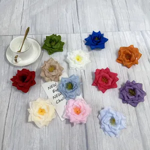 Cabezas de rosas artificiales multicolores accesorios florales decoración bodas