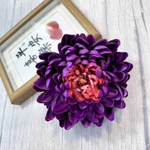 Artificial chrysanthemum flower head fake floral decor for hotel mall window display 1pc