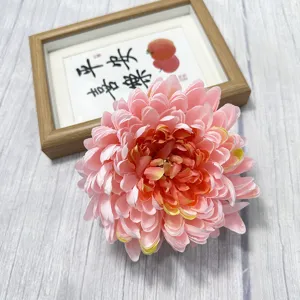 Artificial chrysanthemum flower head fake silk flower for home hotel party decoration 1pc