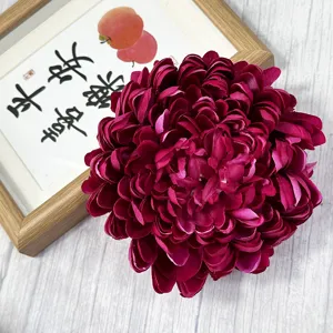 Artificial Chrysanthemum Flower Head Faux Floral Decor for Hotel Mall Window Wall