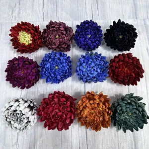 Artificial chrysanthemum flower heads multi-color silk flowers for home hotel window decor.