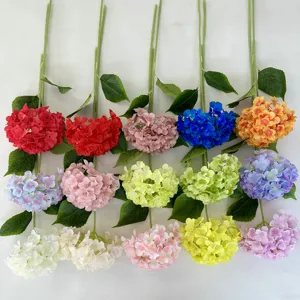 Artificial Hydrangea Flowers Single Stem Silk Fake Flowers Wedding Home Decor Props