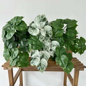 Artificial Monstera Leaf Greenery Plant Fake Tropical Palm Leaves For Home Outdoor Decor Photography Props