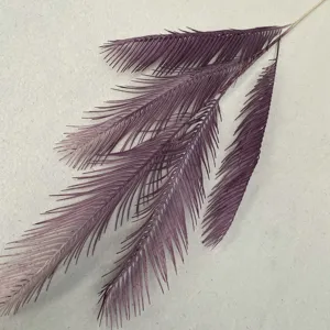 Artificial dark purple cycad leaf branch, stunning Nordic style home floral decoration plant.