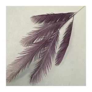 Artificial cycad leaf purple fern plant branch home interior decoration floral arrangement decor