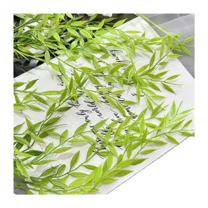 Guirnalda de hojas de sauce artificiales para decoración de pared de boda planta verde.