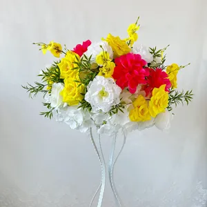Composition florale artificielle deco mariage hotel salle decoration de table fleurs
