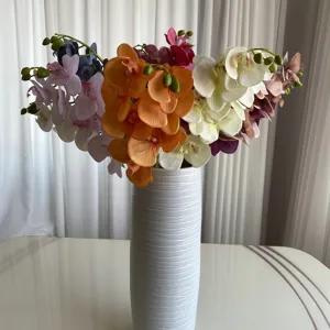 Fabric Artificial Phalaenopsis Orchid Stem Lifelike Fake Flower For Indoor Home Wedding Party Floral Decoration
