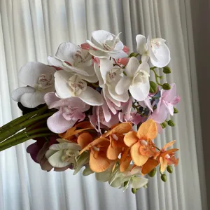 Artificial Phalaenopsis orchid bouquet fake flower floral arrangement home wedding decoration detail