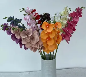 Artificial Phalaenopsis orchids fake flowers 9-heads fabric floral arrangement for home decor wedding