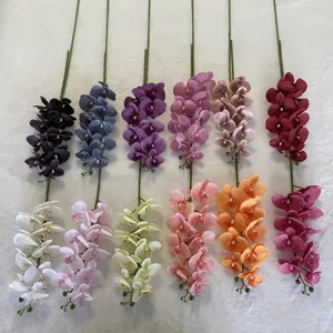 Artificial orchid flower stem fake phalaenopsis for home wedding decor multi color variant details