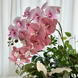 Artificial 3D Phalaenopsis Orchid Fake Flower Soft Rubber Floral Arrangement Main Display