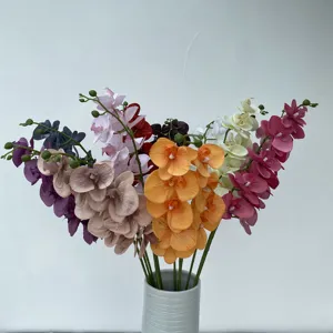 Artificial Phalaenopsis Orchid Flowers Silk Fabric Fake Flower Stems For Home Wedding Party Hotel Floral Decor