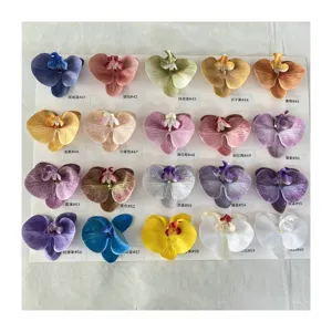 Artificial Phalaenopsis orchid flower heads 3D simulation floral for home wedding decor