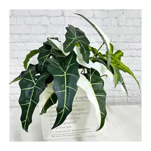 Plante Verte Artificielle Branche de Feuille d'Alocasia Fusses Feuilles de Taro Pour Maison Salon Mariage Fête Décoration de Table