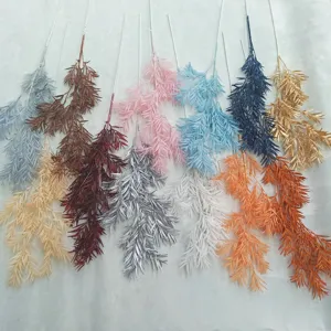 Artificial Bamboo Leaves Plastic Mist Bamboo Branches Fake Plants For Wedding Home Decor Floral Arrangement Party Supplies