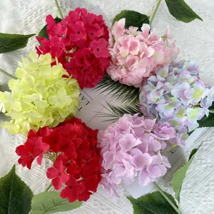 Beautiful artificial hydrangea flower single stem for wedding home decoration and floral arrangements.