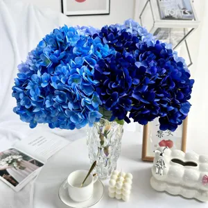 Handmade Artificial Hydrangea Flowers 5 Heads Pomegranate Silk Flower Bouquets For Home Wedding Decor Floral Arrangement