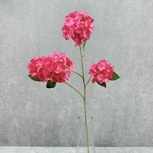 Kuenstliche rosa Hortensie Blumenstrauss 4 Koepfe Kunstblumen fuer Heimtextilien Deko