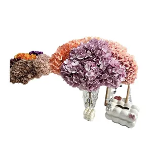 Artificial hydrangea flowers silk bouquet home decor wedding floral arrangement 5 heads