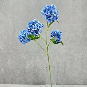 Künstlicher 4-Kopf Blaue Hortensie Blumenstrauß für Wohnkultur und künstliche Blumenarrangements.
