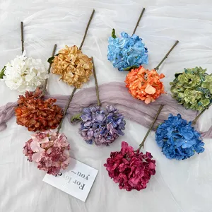Künstliche Seide Hortensie Blume einzelner Stiel Retro Heimdekoration Detailansicht bunt