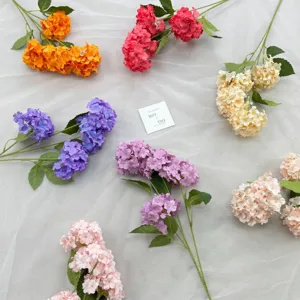 Künstliche Hortensien Blumenbündel mehrfarbige Seidenblumen für die Heimdekoration