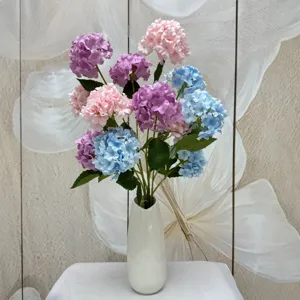 Künstlicher Hortensienstrauß mehrfarbig Kunstblumen für Wohnzimmer Hochzeit Dekoration