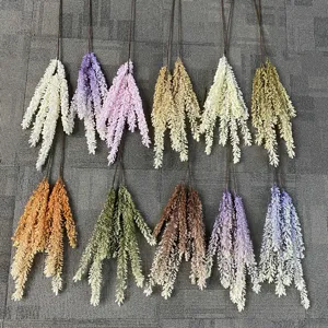 Détail de variante de couleur de branche de fleur de roseau d épis de mil artificiel