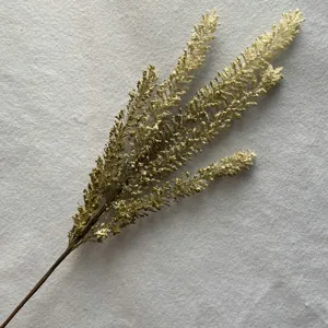 Tiges de fausses plantes en roseau de millet doré artificiel pour la décoration de la maison.