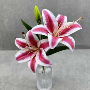 Branche de lys artificielle en matériau 3D fausse fleur décoration florale mariage vue de détail