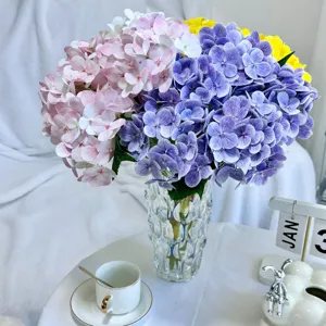 Artificial hydrangea bouquet detail view, elegant 3D petals for home decor and weddings.