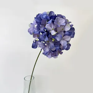 Artificial blue hydrangea single stem silk flower for wedding arch home room decor floral arrangement