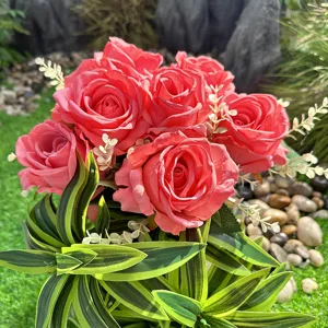Artificial rose bouquet silk flowers for wedding decoration home party floral arrangement setup